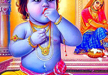 Vrindavan story: Vyasa feeds Krishna throw offerings of the Gopis!