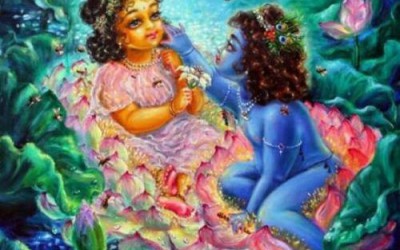 Krishna story: Krishna crossing wall to get to Radharani!