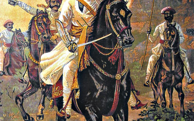 Shivaji listening kirtan of Tukaram