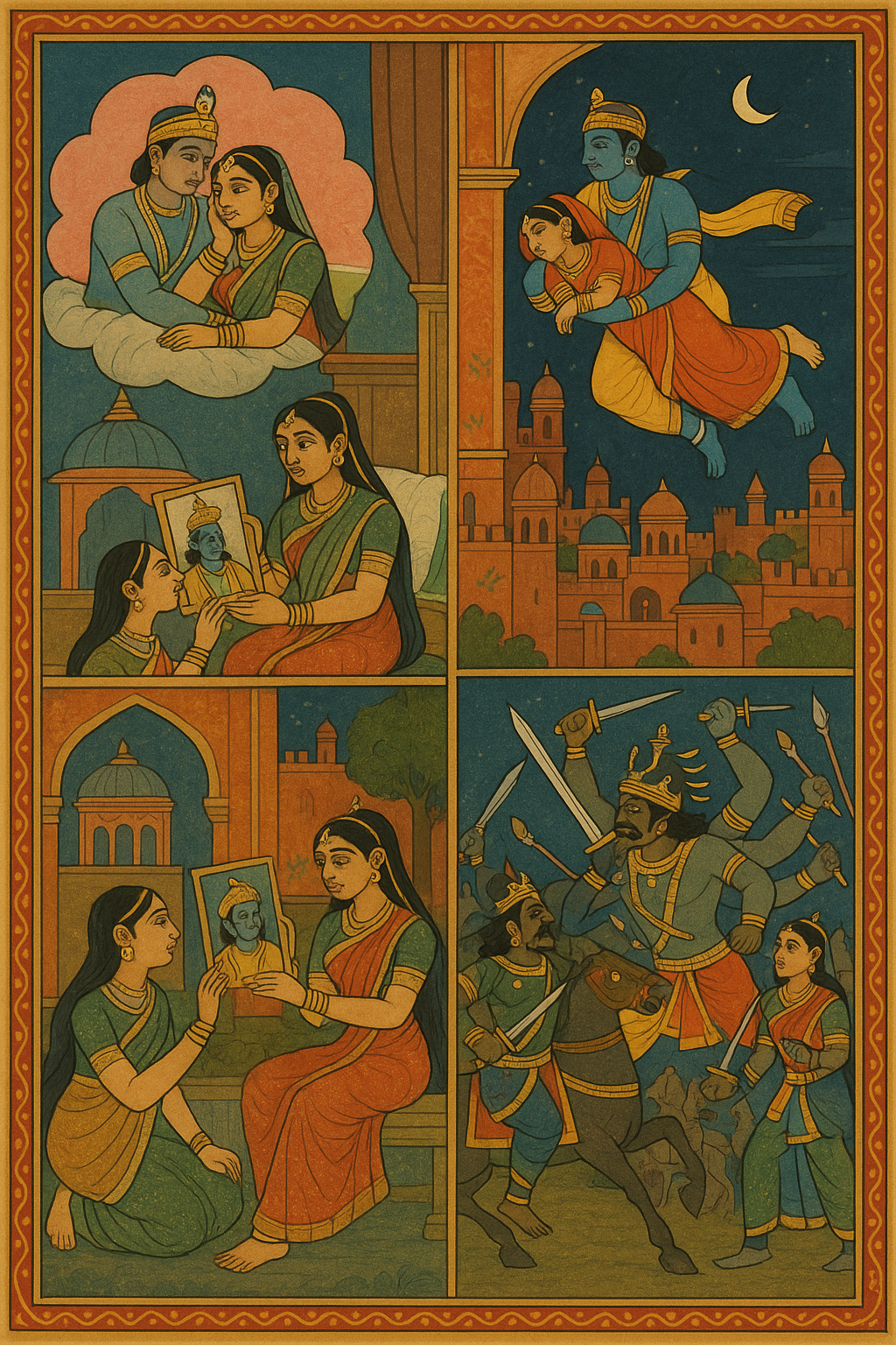 You are currently viewing Aniruddha’s Love for Uṣā and the Battle with Bāṇa