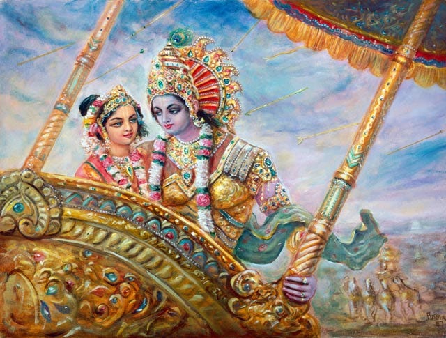 Read more about the article Kṛṣṇa’s Marriage to Rukmiṇī and the Defeat of Śiśupāla