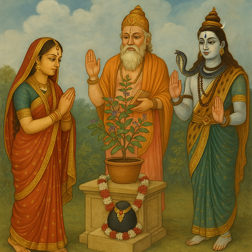 Read more about the article Story 9: Tulasī Becomes the Sacred Plant and Marries the Śālagrāma-śilā