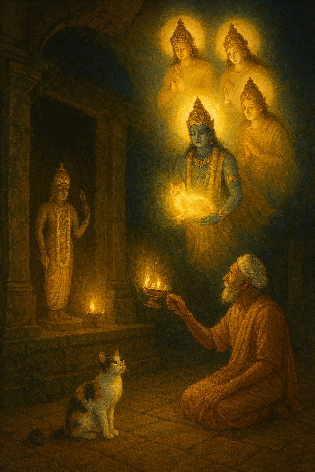 Read more about the article The Cat That Took Shelter in the Temple – by Madhu Chanda das