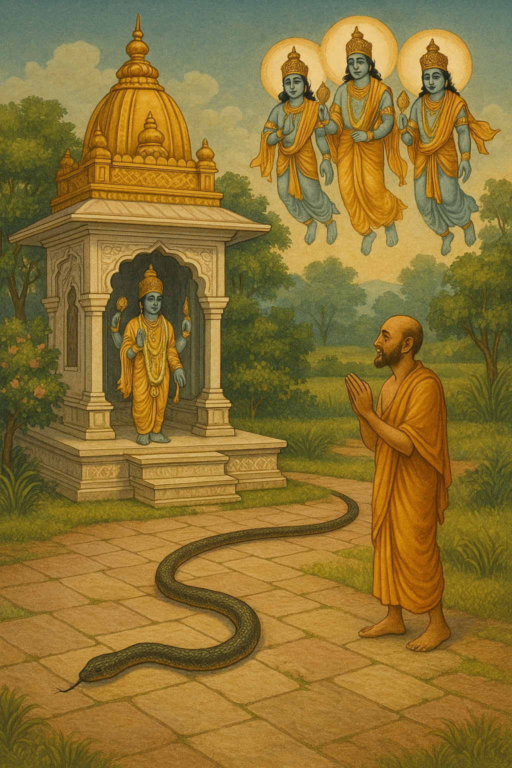 Read more about the article The Deliverance of a Snake by Circumambulating the Lord’s Temple – by Madhu Chanda das