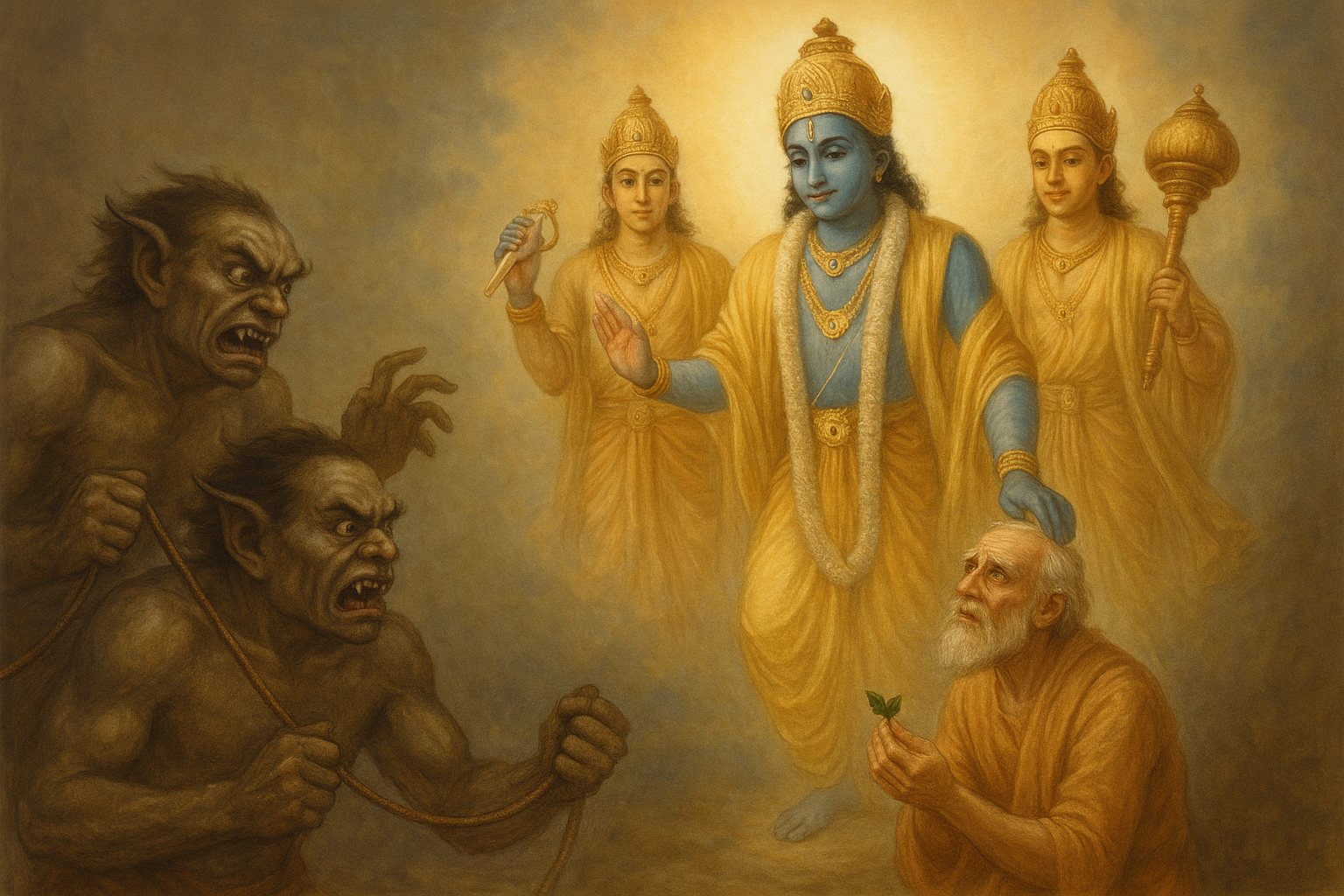 Read more about the article The Miser Who Was Delivered by a Single Tulasī Leaf – by Madhu Chanda das