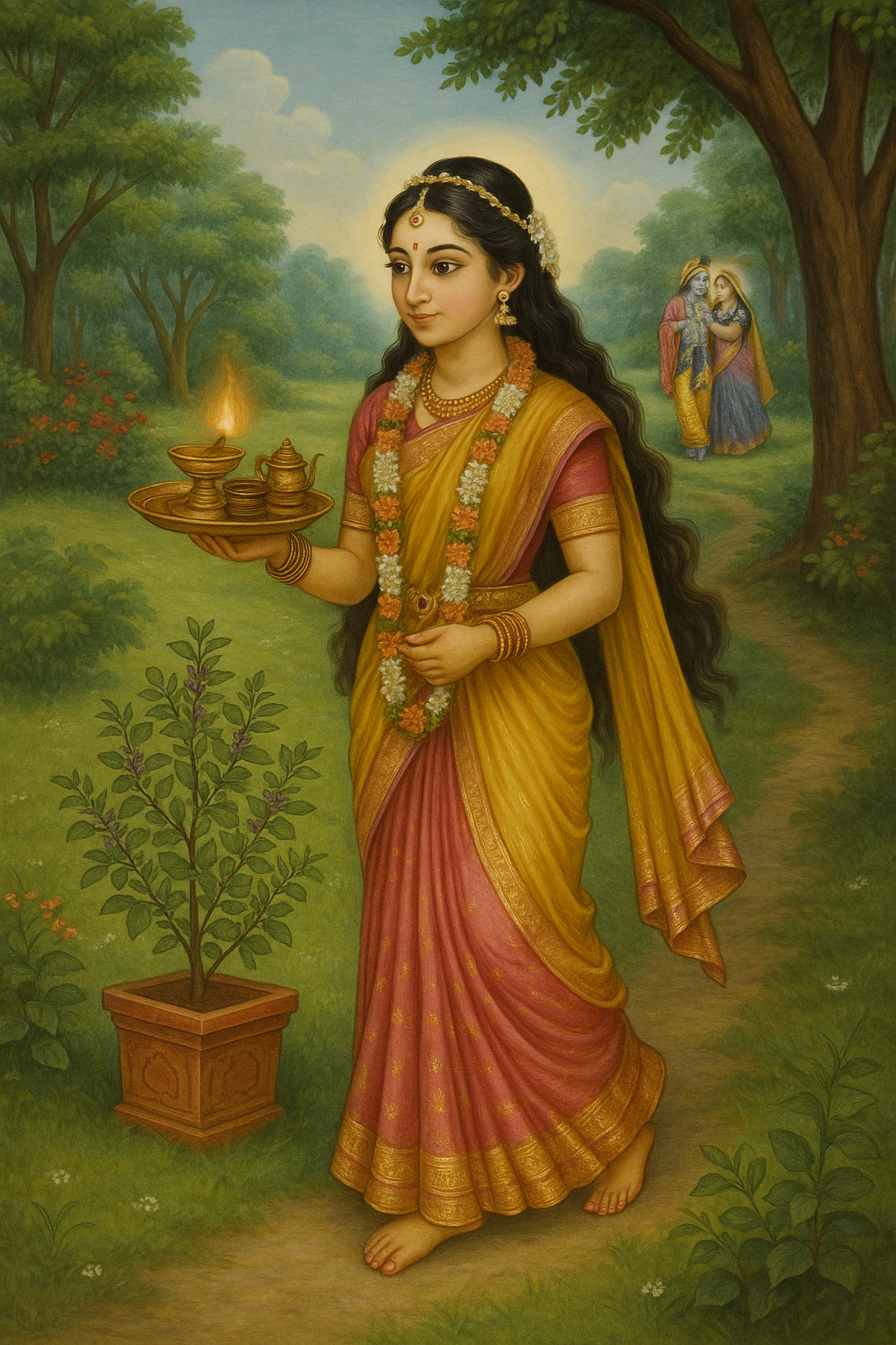 Read more about the article Tulasī Devī’s Eternal Identity as a Gopī in Goloka Vṛndāvana
