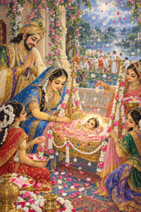 Read more about the article Story 6: The Appearance of Śrī Rādhā, and the Past Life of King Vṛṣabhānu and Kīrti