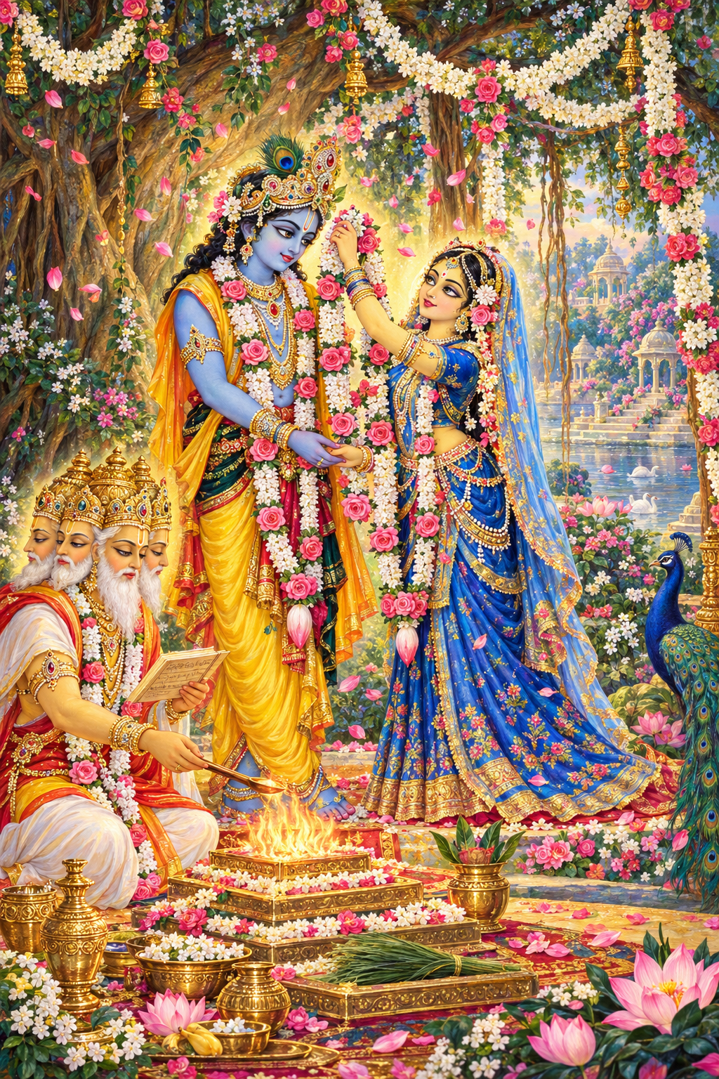 You are currently viewing Story 14: The Divine Wedding of Śrī Rādhā and Kṛṣṇa in Bhāṇḍīravana