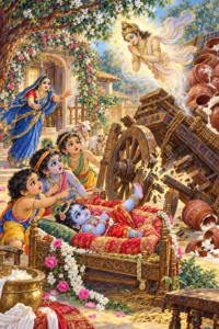 Read more about the article Story 12: The Liberation of Utkaca (the Cart Demon) and Tṛṇāvarta (the Whirlwind Demon)